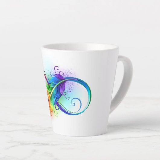 Infineensymbool met regenboogvanger latte mok (Rechterhoek)