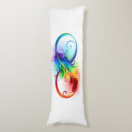 Infineensymbool met regenboogvanger lichaamskussen (Voorkant Verticaal)