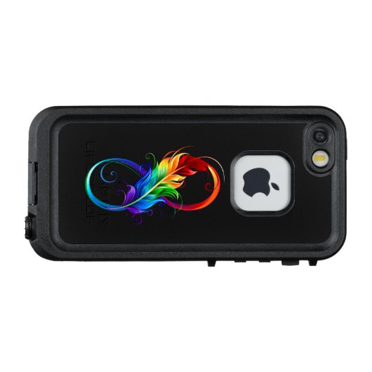 Infineensymbool met regenboogvanger LifeProof iPhone hoesje (Achterkant (horizontaal))