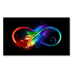 Infineensymbool met regenboogvanger magnetisch visitekaartje