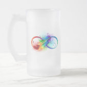 Infineensymbool met regenboogvanger matglas bierpul (Links)