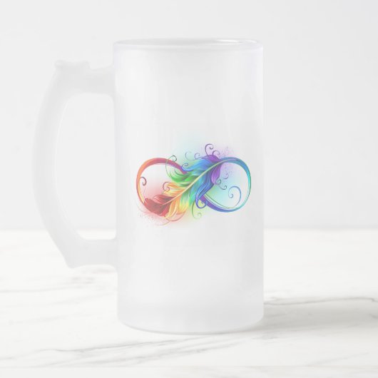 Infineensymbool met regenboogvanger matglas bierpul (Links)