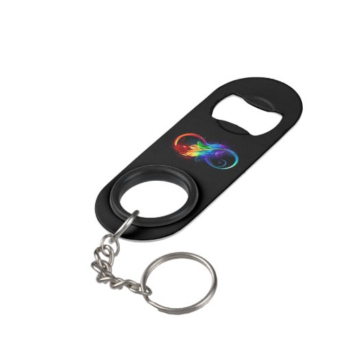 Infineensymbool met regenboogvanger mini flessenopener (Achterkant Gekanteld)