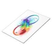 Infineensymbool met regenboogvanger notitieblok (Schuin)