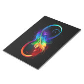Infineensymbool met regenboogvanger notitieblok (Schuin)