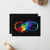 Infineensymbool met regenboogvanger notitiekaartje (Voorkant / Achterkant in situ)