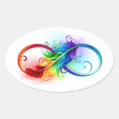 Infineensymbool met regenboogvanger ovale sticker (Voorkant)