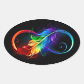 Infineensymbool met regenboogvanger ovale sticker (Voorkant)