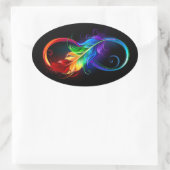Infineensymbool met regenboogvanger ovale sticker (Tas)