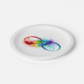 Infineensymbool met regenboogvanger papieren bordje (Gekanteld)