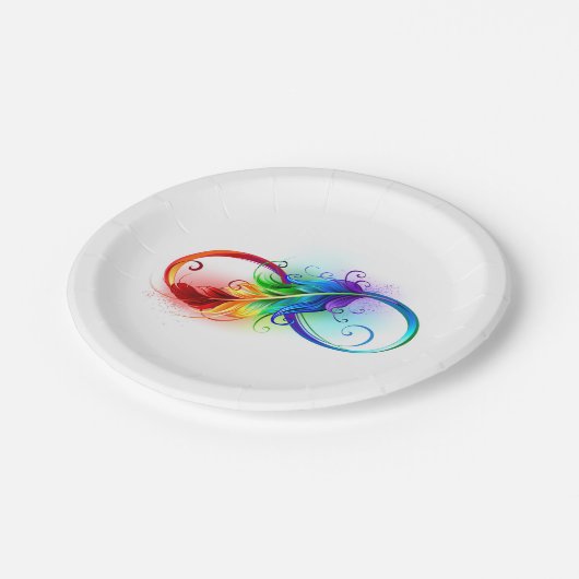 Infineensymbool met regenboogvanger papieren bordje (Gekanteld)