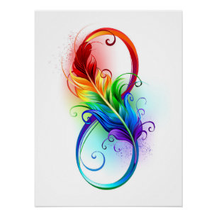Infineensymbool met regenboogvanger perfect poster
