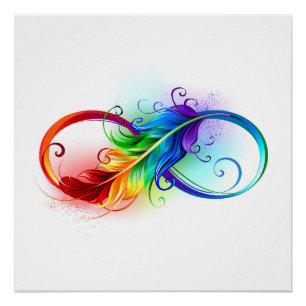 Infineensymbool met regenboogvanger perfect poster