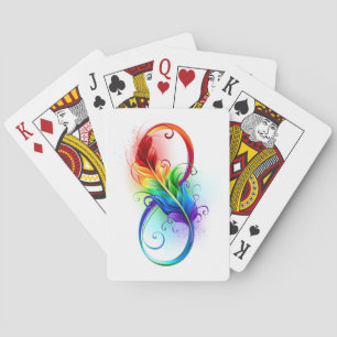 Infineensymbool met regenboogvanger pokerkaarten