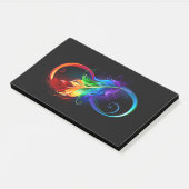 Infineensymbool met regenboogvanger post-it® notes (Schuin)