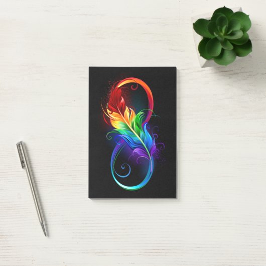 Infineensymbool met regenboogvanger post-it® notes (Kantoor)