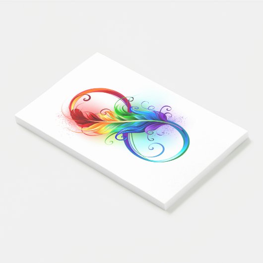 Infineensymbool met regenboogvanger post-it® notes (Schuin)
