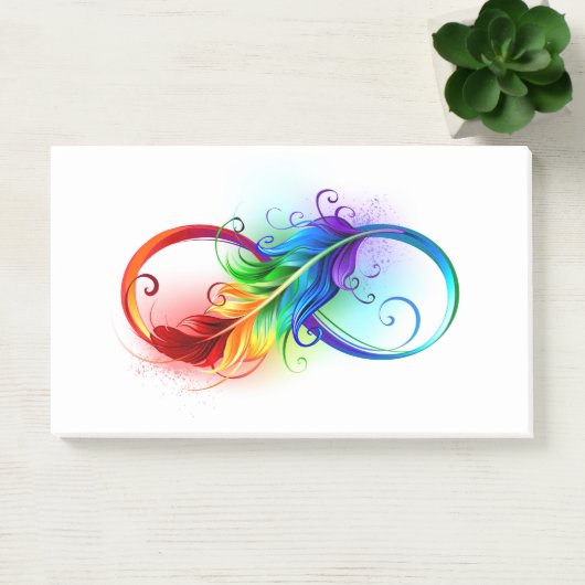 Infineensymbool met regenboogvanger post-it® notes (Kantoor)