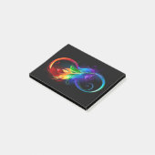 Infineensymbool met regenboogvanger post-it® notes (Schuin)