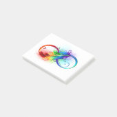Infineensymbool met regenboogvanger post-it® notes (Schuin)