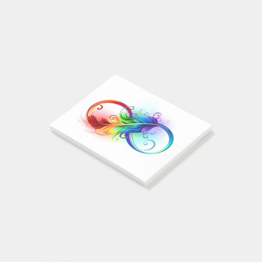 Infineensymbool met regenboogvanger post-it® notes (Schuin)