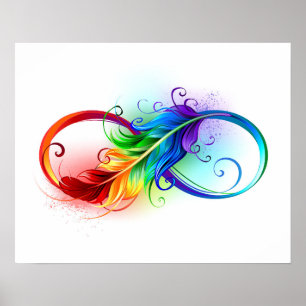Infineensymbool met regenboogvanger poster