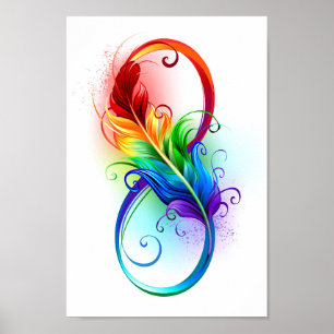 Infineensymbool met regenboogvanger poster