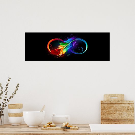 Infineensymbool met regenboogvanger poster (Keuken)