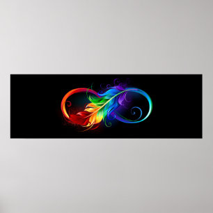 Infineensymbool met regenboogvanger poster