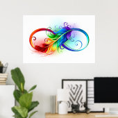 Infineensymbool met regenboogvanger poster (Thuiskantoor)