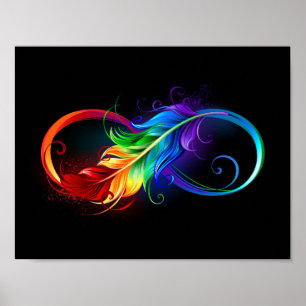 Infineensymbool met regenboogvanger poster