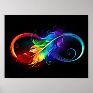 Infineensymbool met regenboogvanger poster
