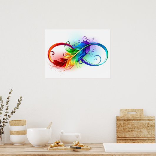 Infineensymbool met regenboogvanger poster (Keuken)