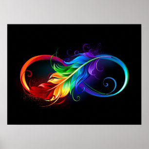 Infineensymbool met regenboogvanger poster