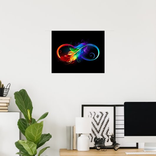 Infineensymbool met regenboogvanger poster (Thuiskantoor)