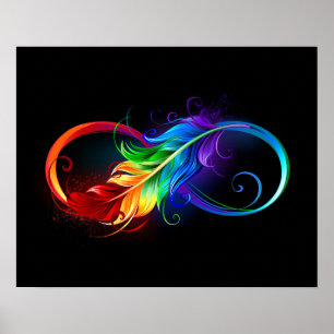 Infineensymbool met regenboogvanger poster