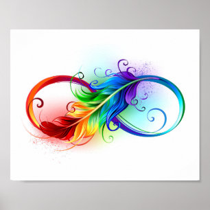 Infineensymbool met regenboogvanger poster