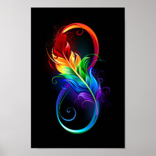 Infineensymbool met regenboogvanger poster