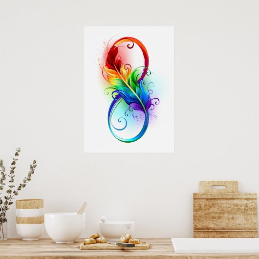 Infineensymbool met regenboogvanger poster (Keuken)