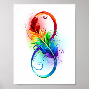 Infineensymbool met regenboogvanger poster