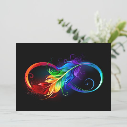 Infineensymbool met regenboogvanger programmakaart (Staand voorkant)