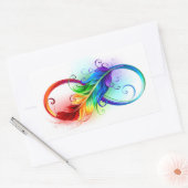 Infineensymbool met regenboogvanger rechthoekige sticker (Envelop)