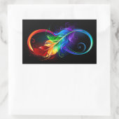 Infineensymbool met regenboogvanger rechthoekige sticker (Tas)