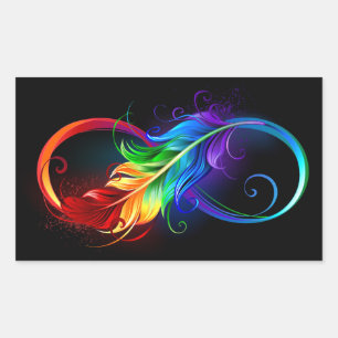 Infineensymbool met regenboogvanger rechthoekige sticker