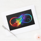 Infineensymbool met regenboogvanger rechthoekige sticker (Envelop)
