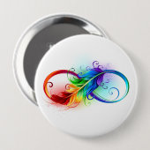 Infineensymbool met regenboogvanger ronde button 4,0 cm (Voorkant /achterkant)