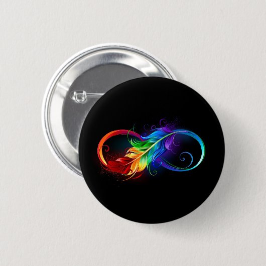 Infineensymbool met regenboogvanger ronde button 5,7 cm (Voorkant /achterkant)