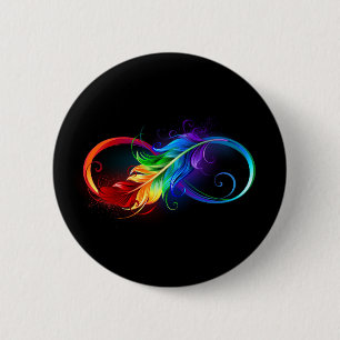 Infineensymbool met regenboogvanger ronde button 5,7 cm