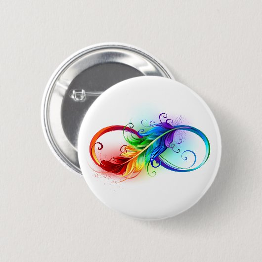 Infineensymbool met regenboogvanger ronde button 5,7 cm (Voorkant /achterkant)