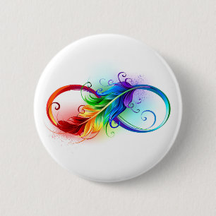Infineensymbool met regenboogvanger ronde button 5,7 cm